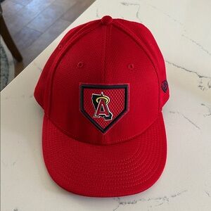 New Era Red 7 5/8 Cap with Angels Logo